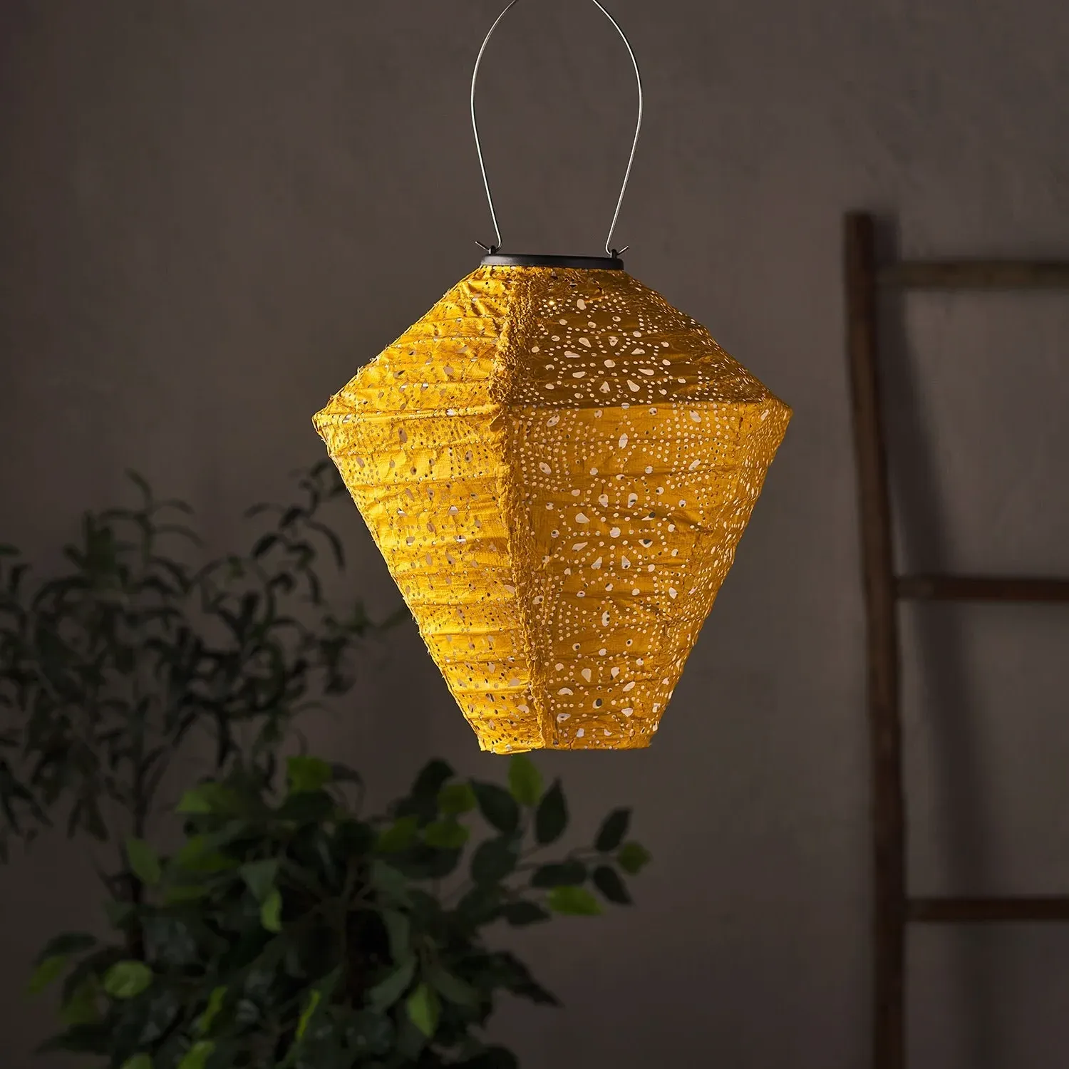 Diamond Solar Lantern - Yellow, Tyvek alternate view