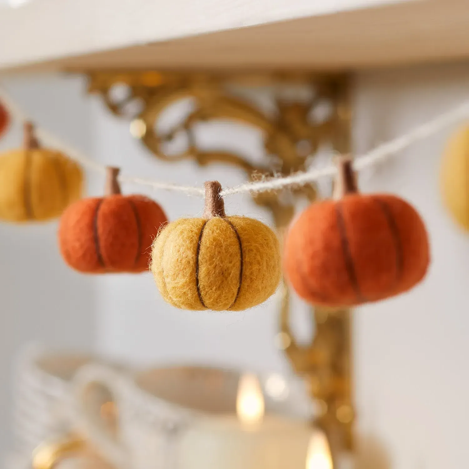 Felt Pumpkin Autumn Garland - Orange, Felt product