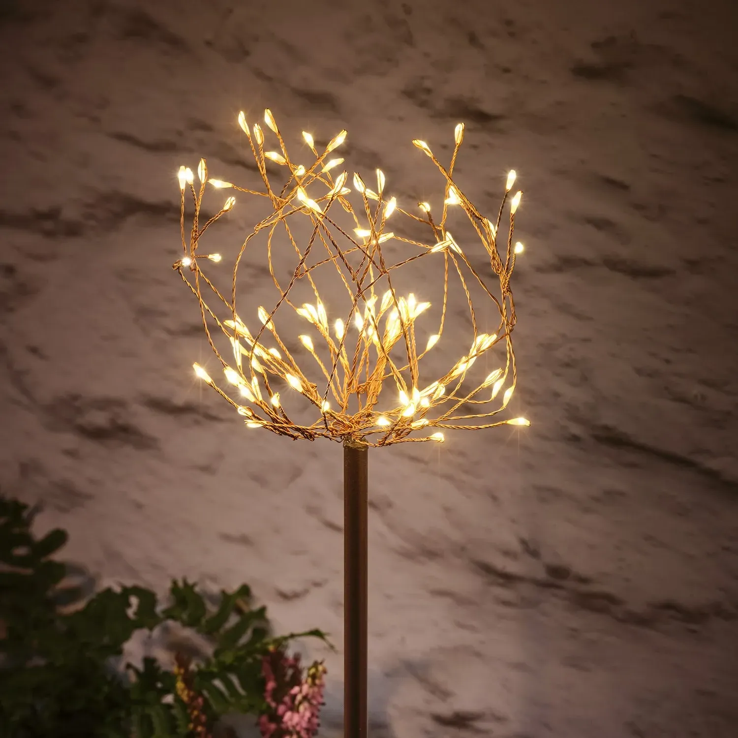 Flower Shaped Micro LED Solar Stake Lights Set of 3 - Warm White alternate view