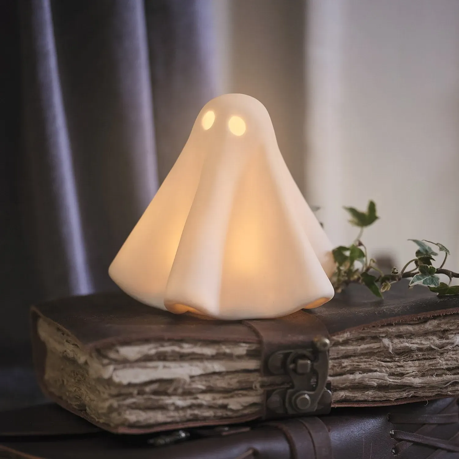 Gerald the Ghost Porcelain LED Halloween Decoration - Warm White product