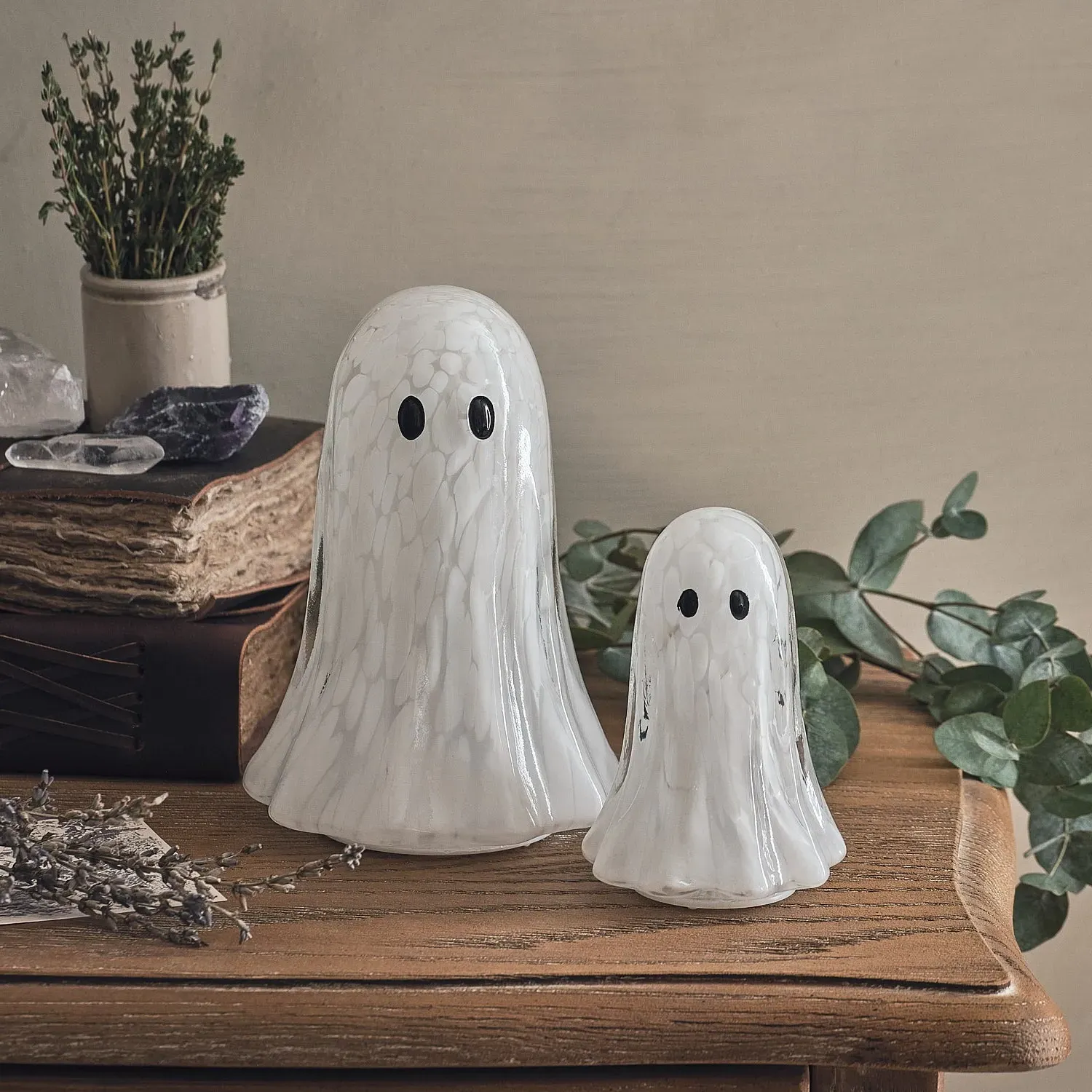 Gertie the Ghost Confetti Glass LED Halloween Decoration Duo alternate view