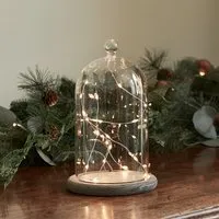 Glass Dome Bell Jar with Fairy Lights - Clear alternate view
