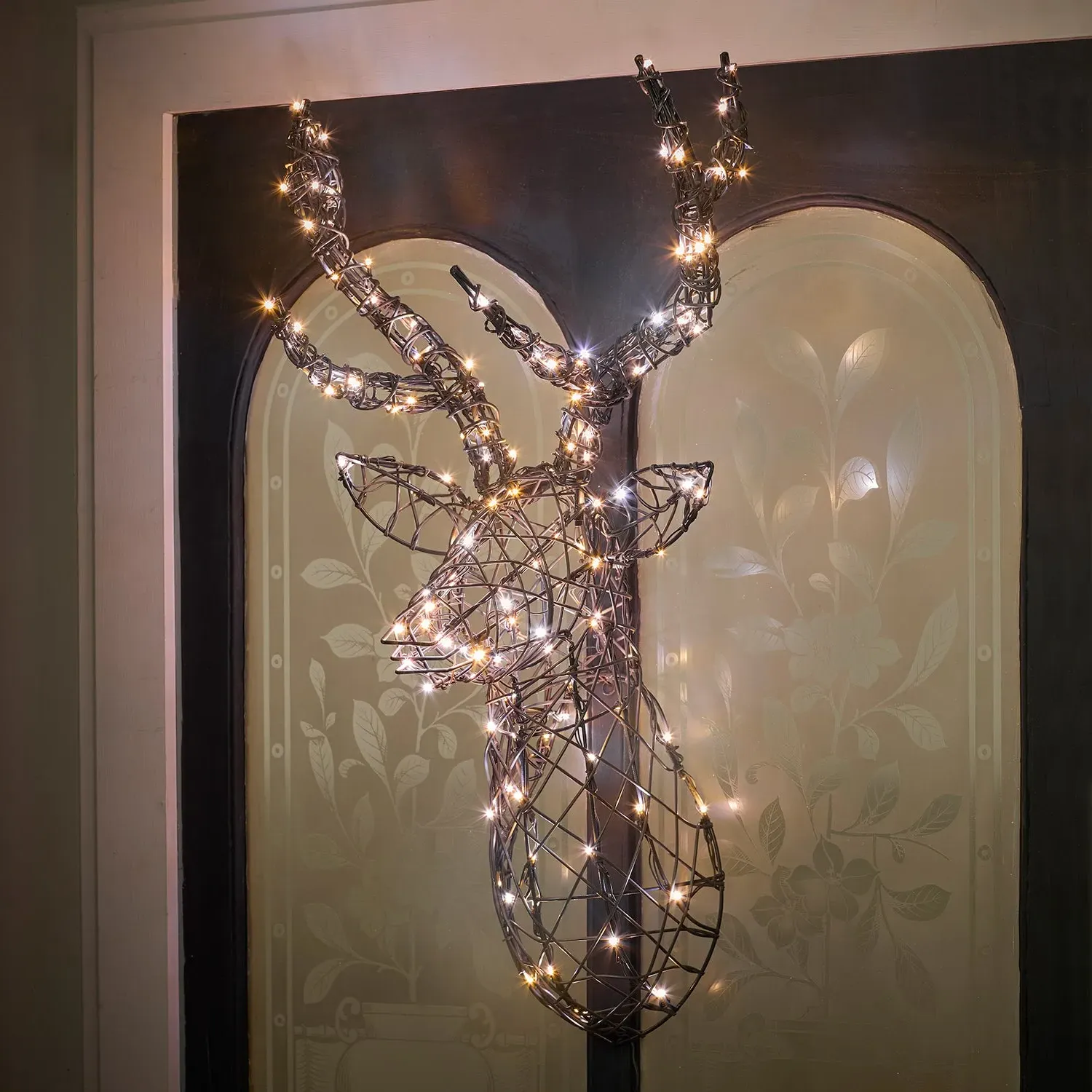 Harlow Rattan Stag's Head LED Wall Light - Warm White alternate view