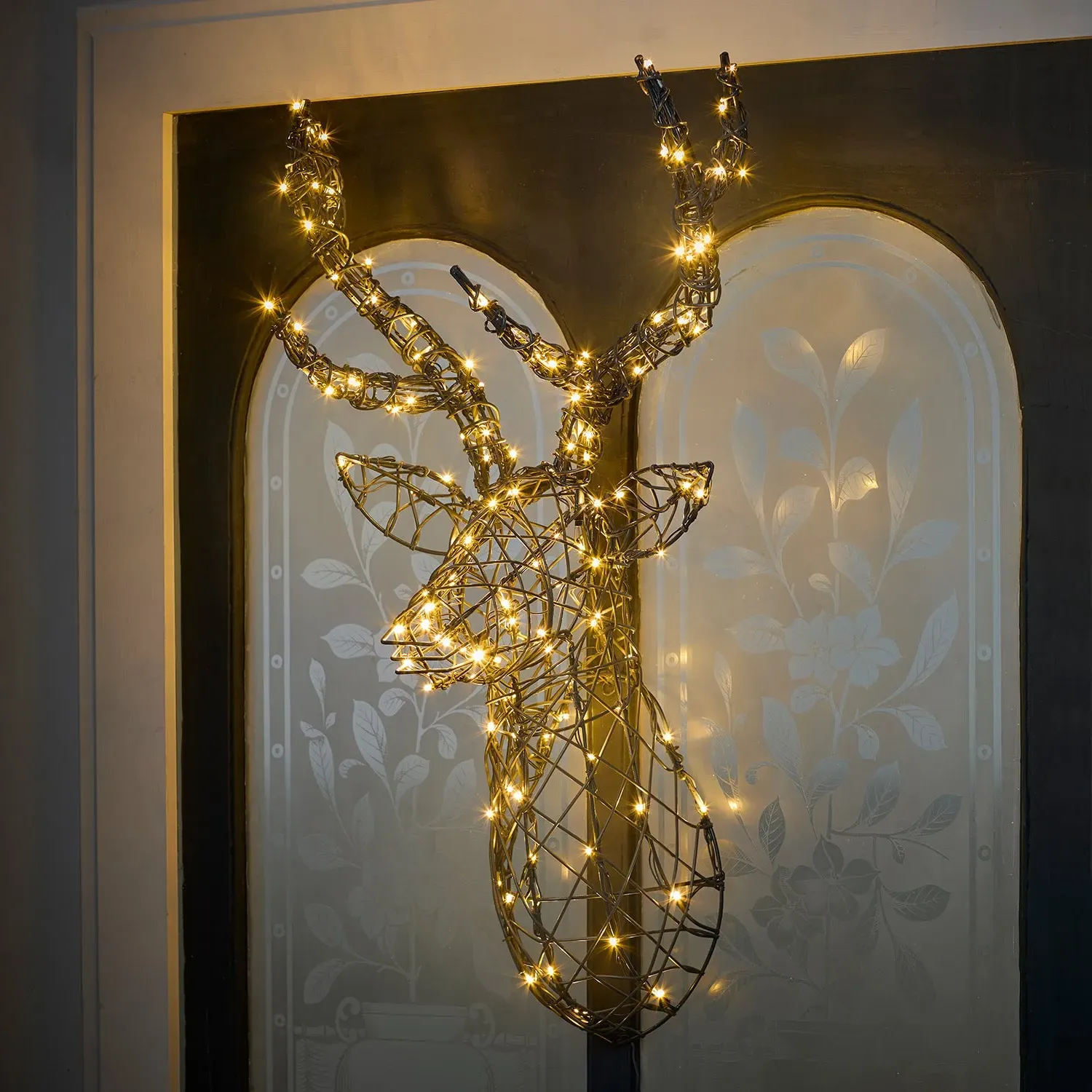 Harlow Rattan Stag's Head LED Wall Light - Warm White product