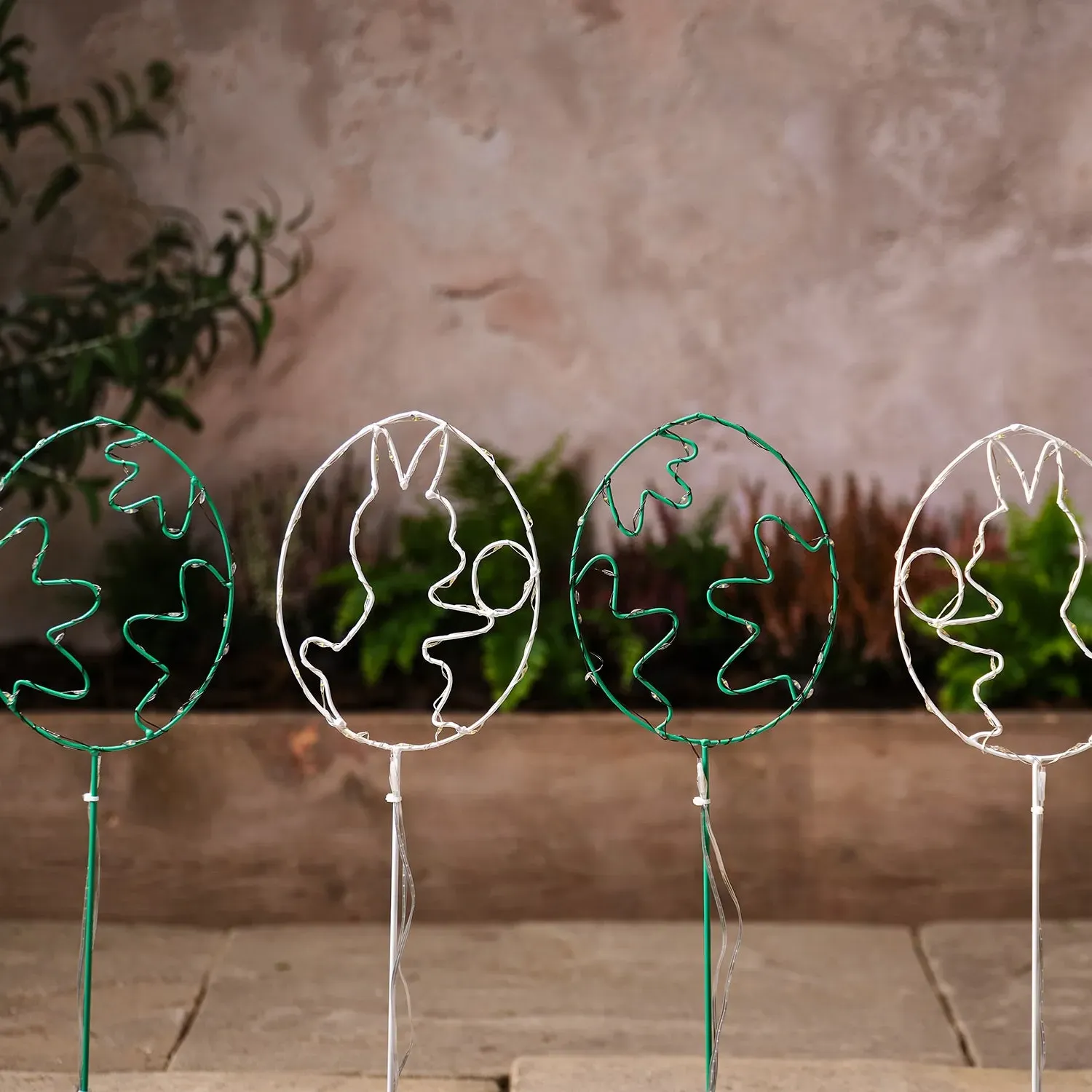 LED Easter Egg Garden Stake Lights Set of 4 - Warm White alternate view