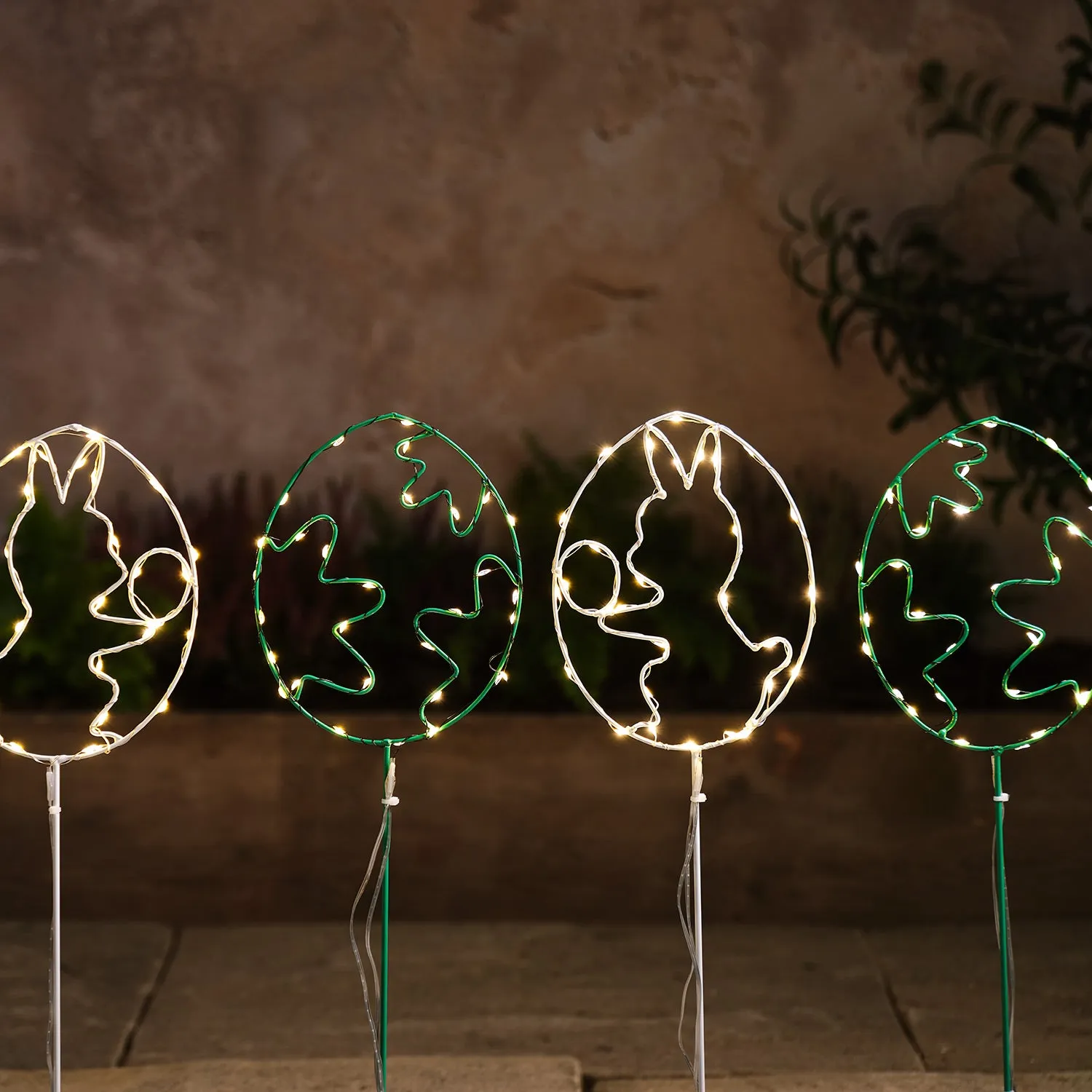 LED Easter Egg Garden Stake Lights Set of 4 - Warm White product