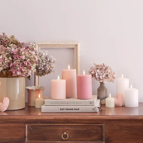 LED Pillar Candle Set with Remote - White, Wax alternate view