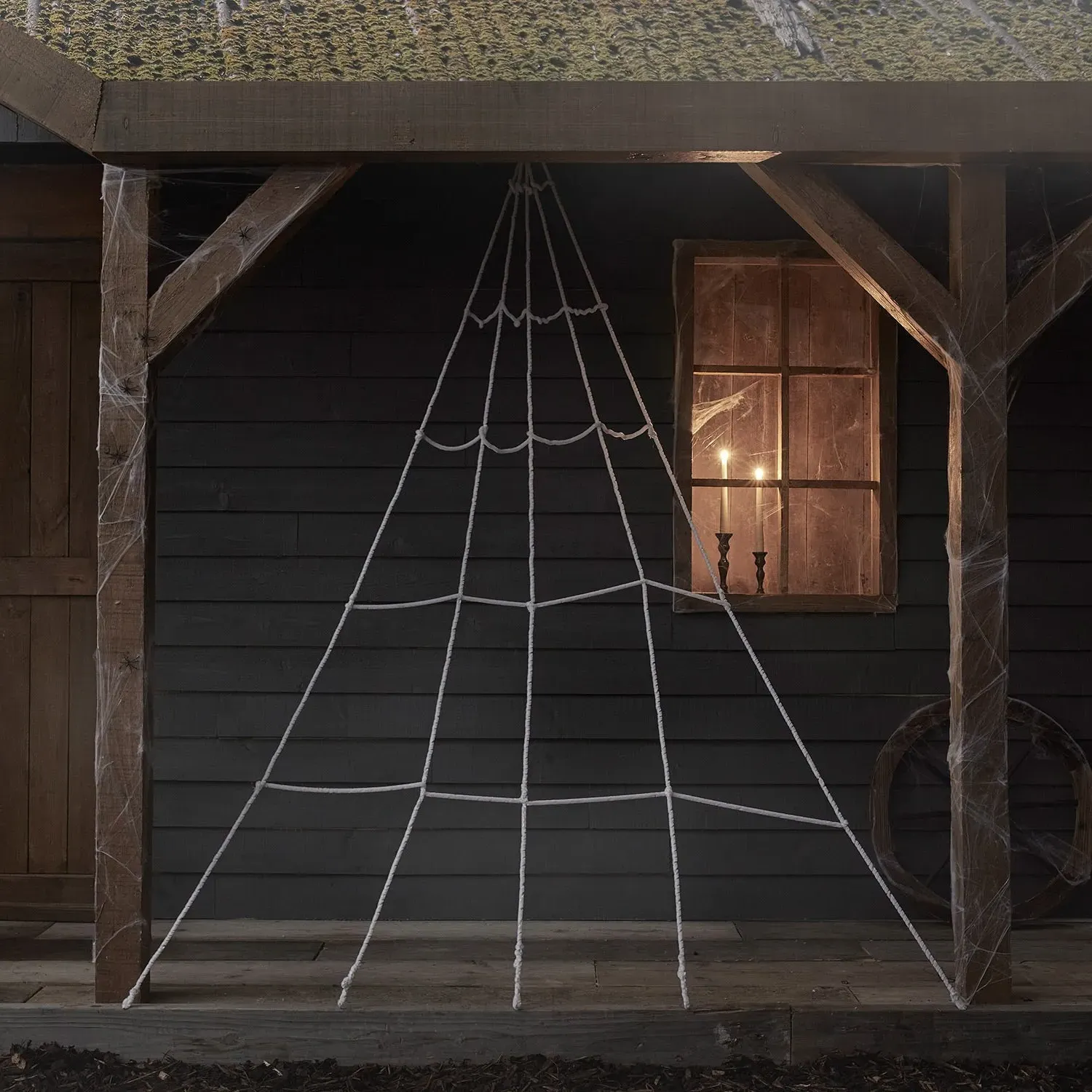 Light-Up Spider Web Halloween Decoration - Warm White alternate view