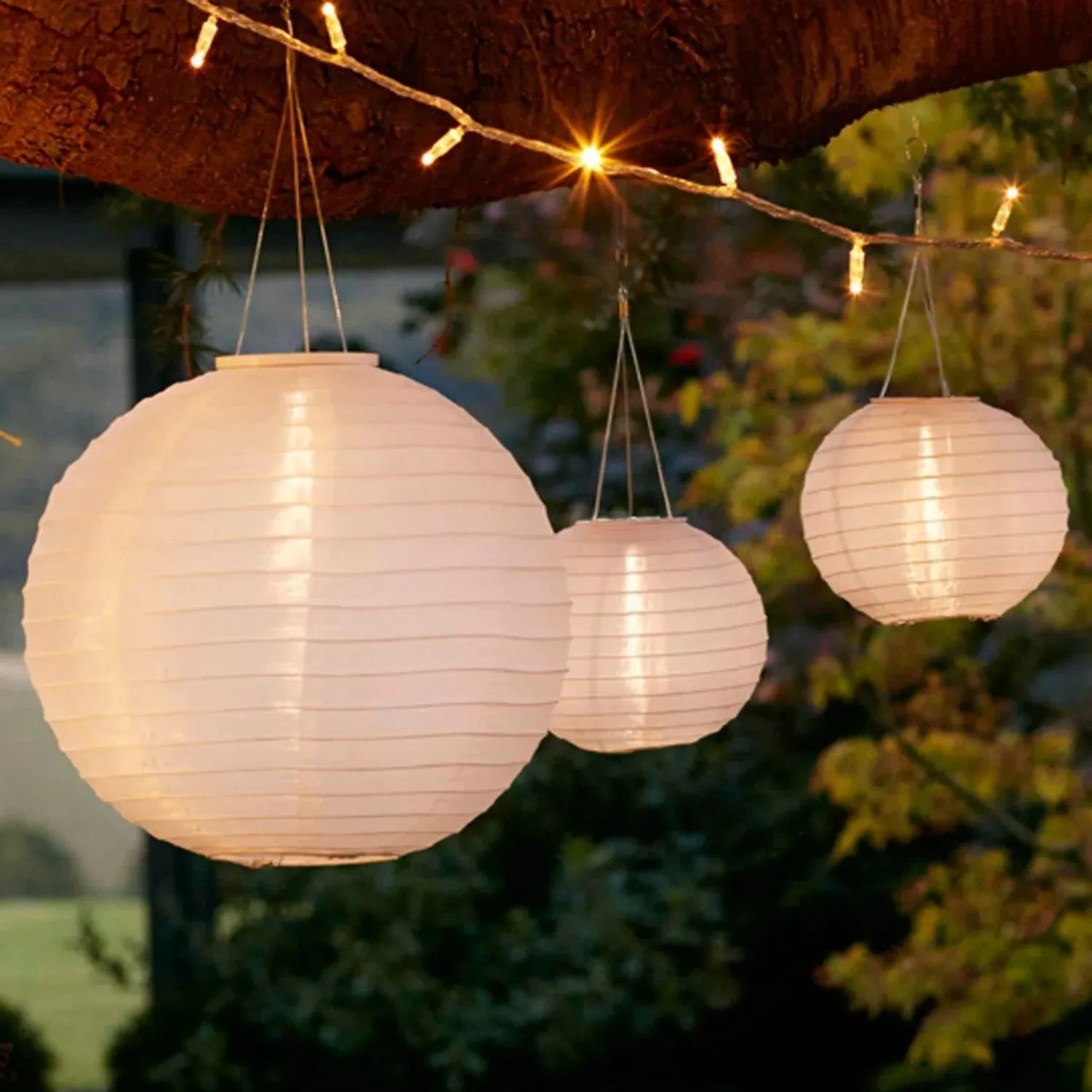 Miami Solar Lanterns Set of 3 - Cloud White product