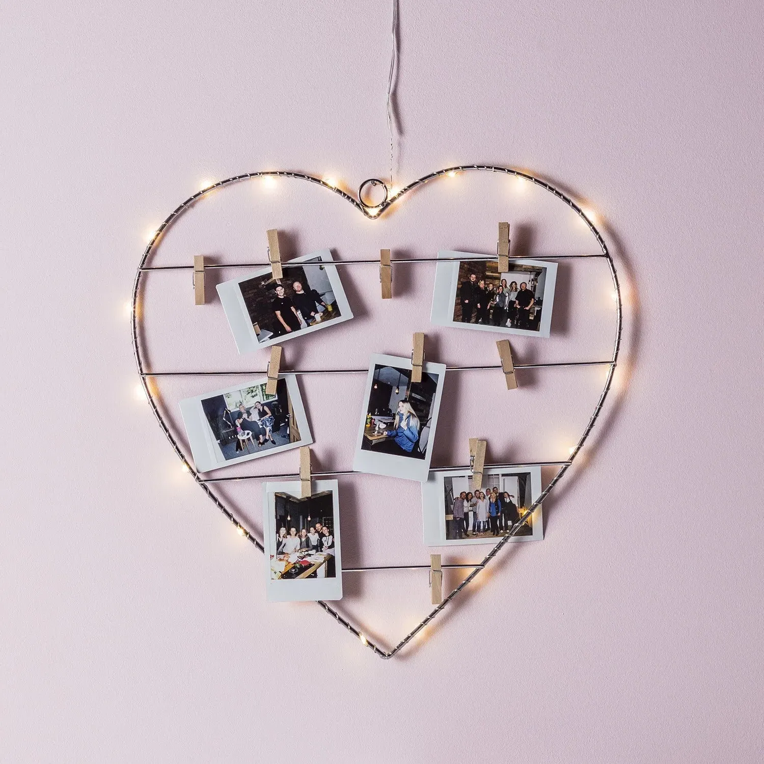 Micro Light Heart with Pegs - Warm White product