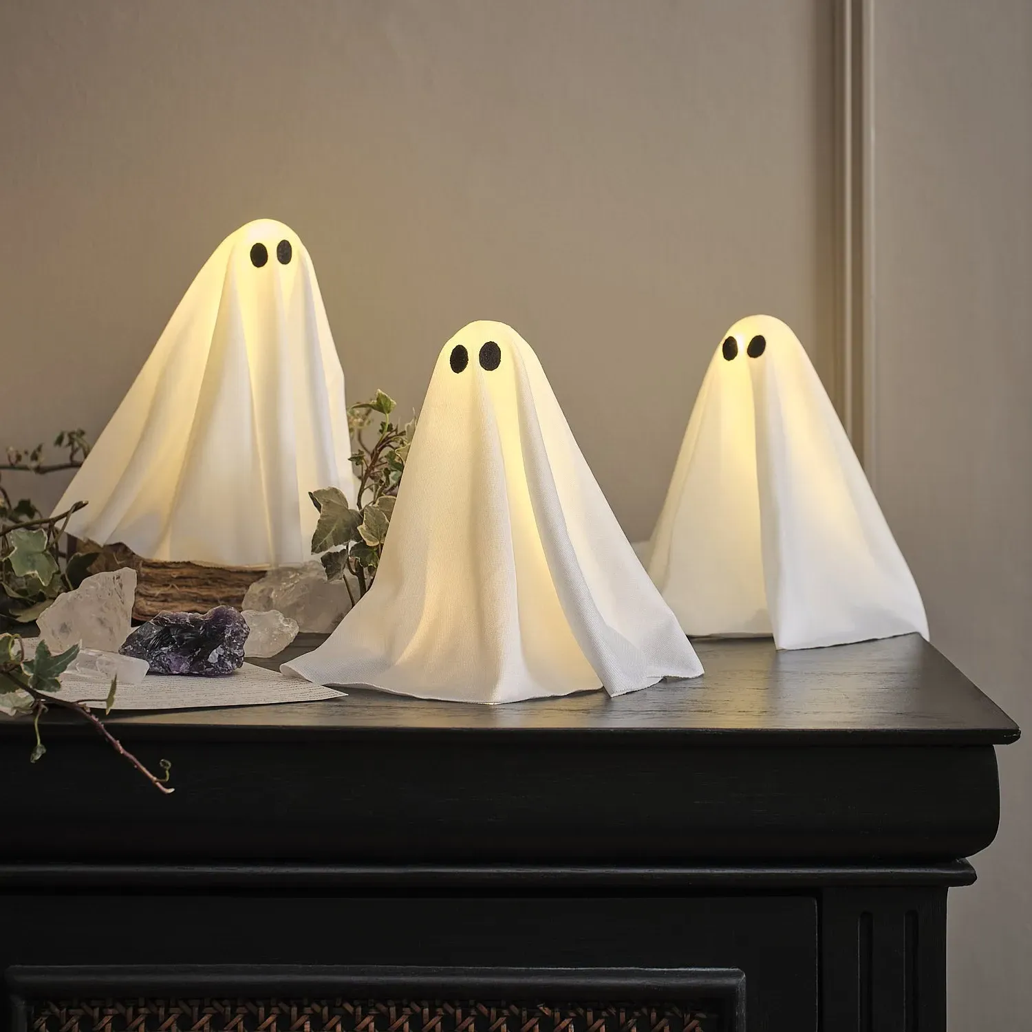 Mini Ghost LED Table Decoration Set of 3 - Warm White product
