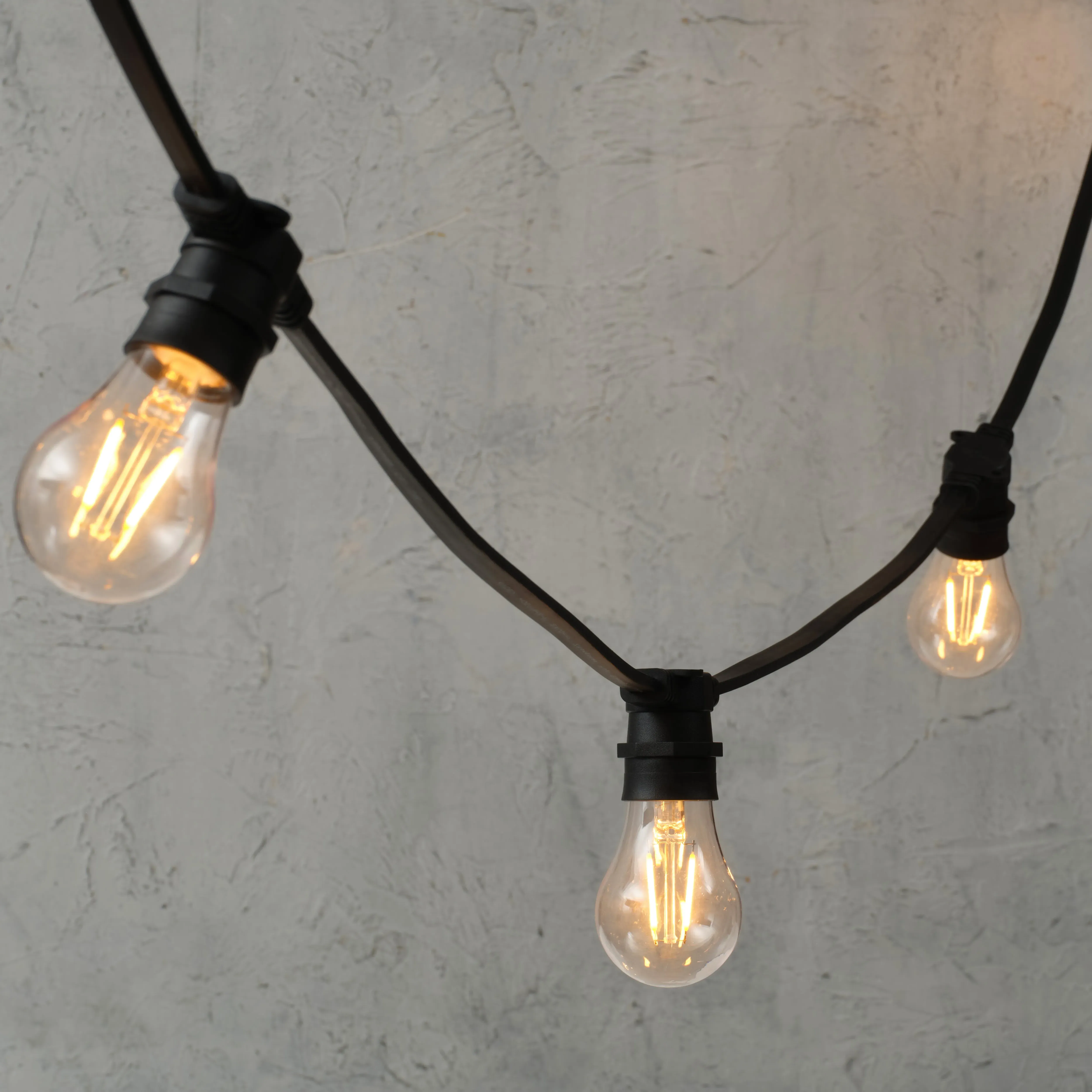 Plus Connect 10m Connectable Festoon Lights A60 - Warm White, Black Cable product