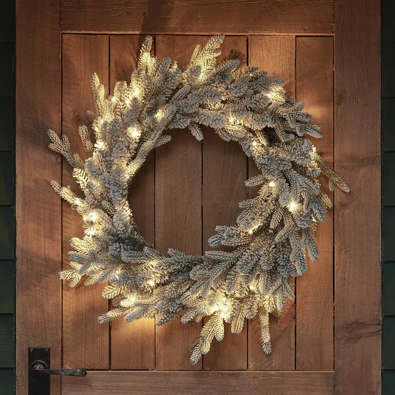 Pre Lit Outdoor Snowy Christmas Wreath - White product