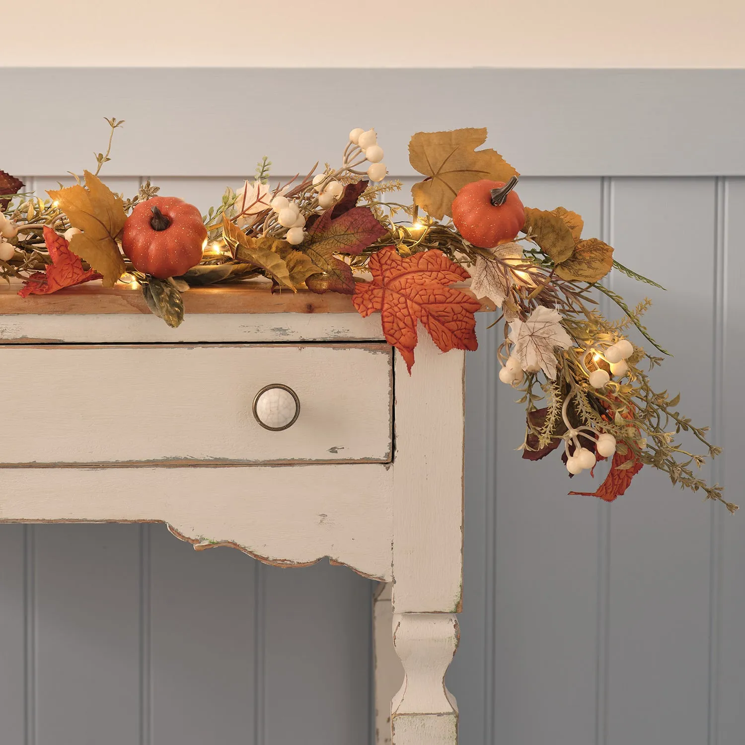 Pumpkin Lane Pre-Lit Autumn Garland - Warm White product