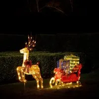 Reindeer and Sleigh with Presents LED 3D Figure - Warm White alternate view