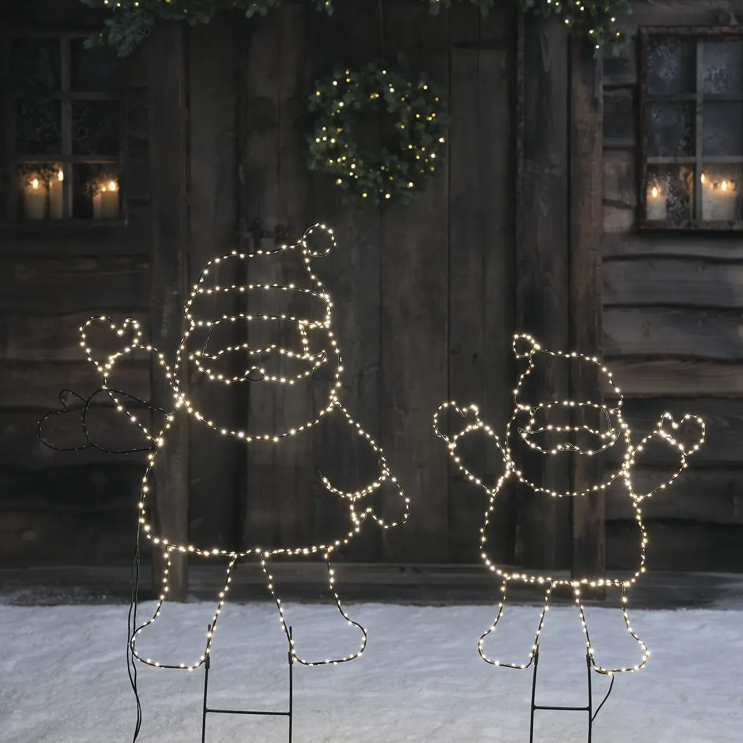 Santa Claus Outline Micro LED Stake Light Duo - Warm White product