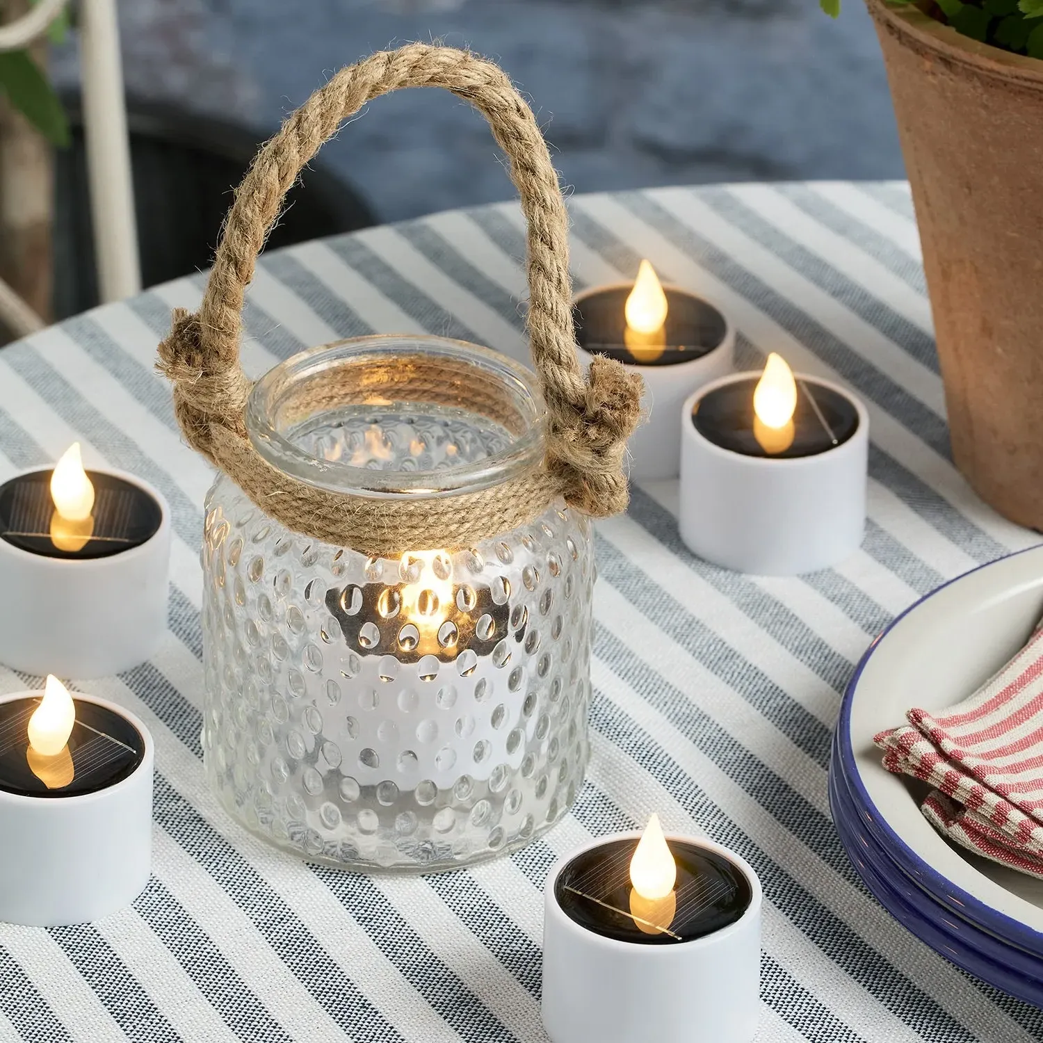 Set of 6 Solar LED Tealights - Warm White alternate view