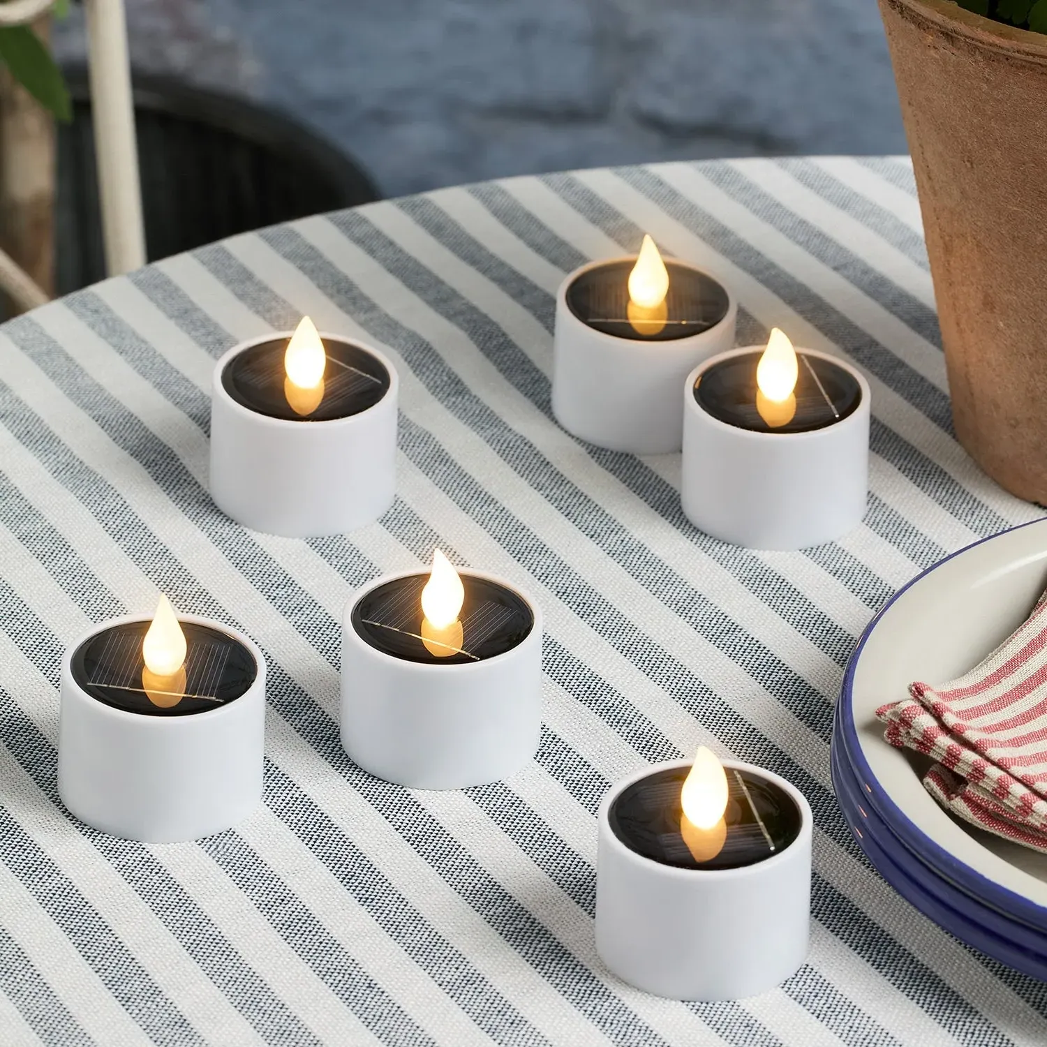 Set of 6 Solar LED Tealights - Warm White product