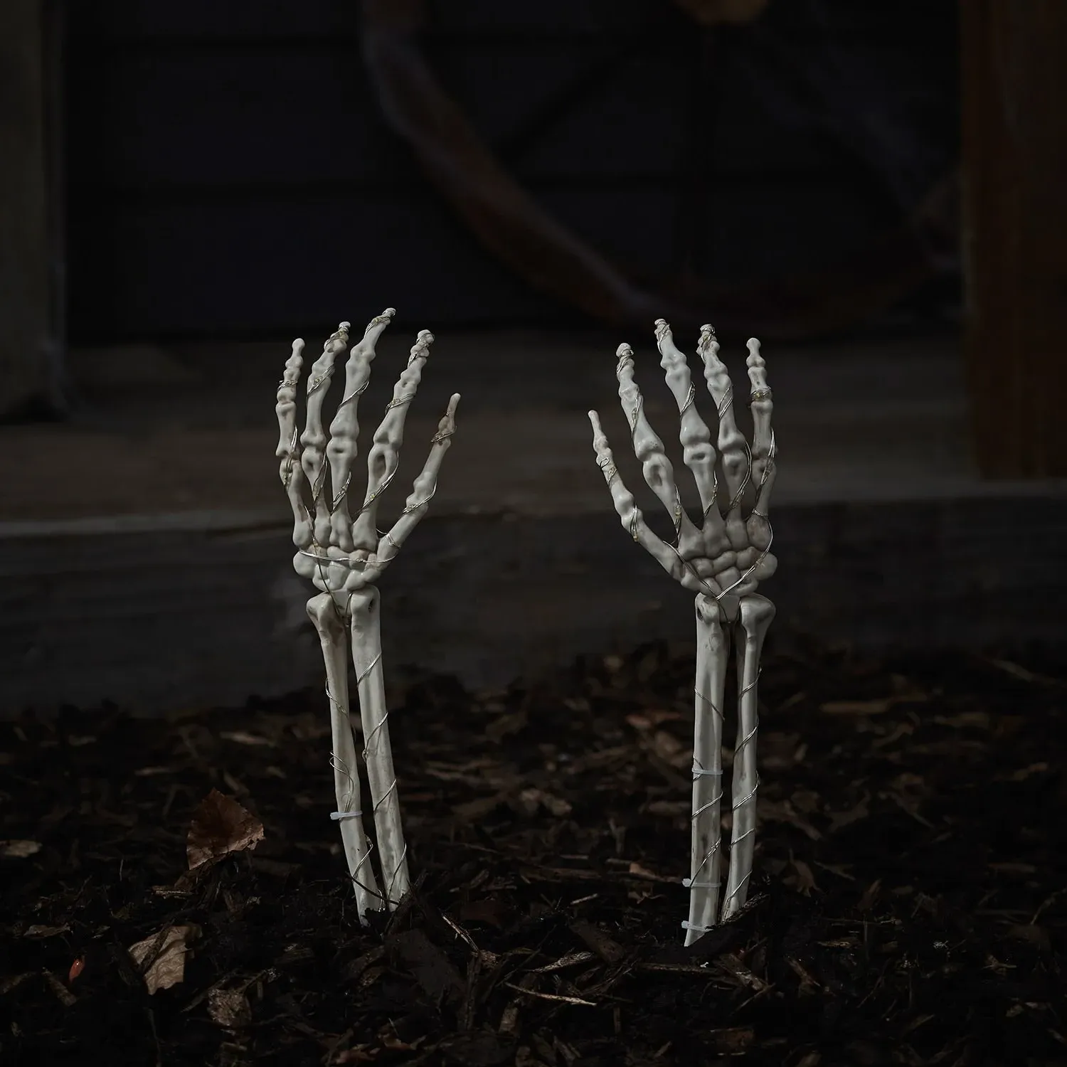 Skeleton Hand Halloween Garden Stake Lights - Warm White alternate view