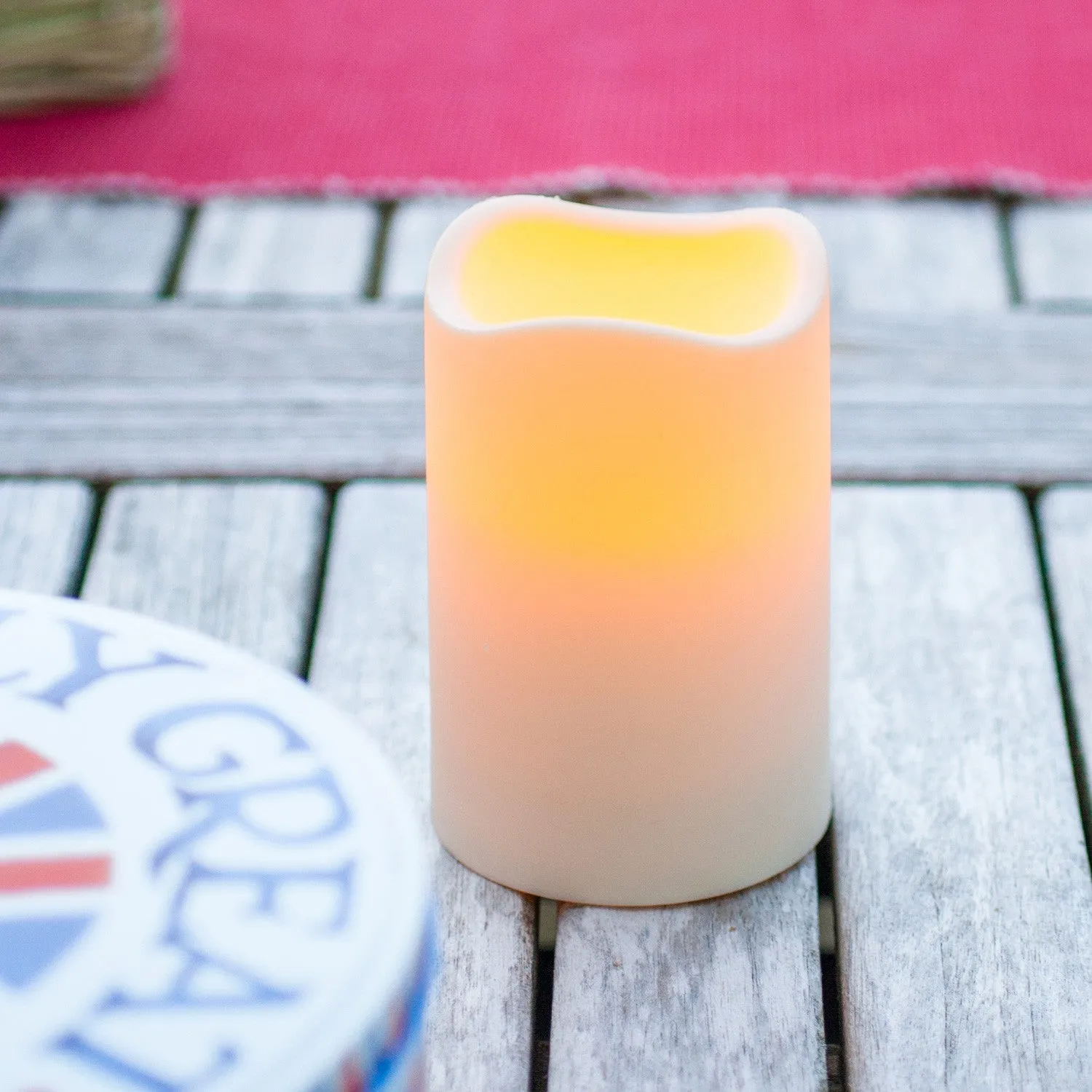 Small Outdoor Battery LED Candle - Amber, Plastic product
