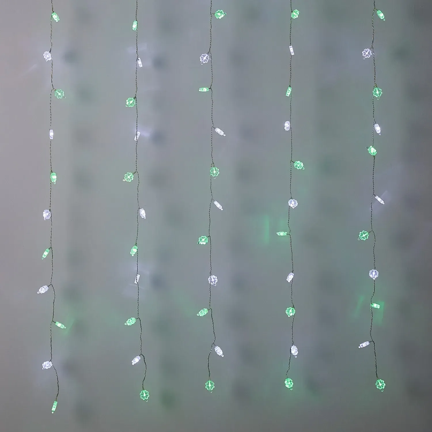 St Patricks Day Shamrock Curtain Light - White product