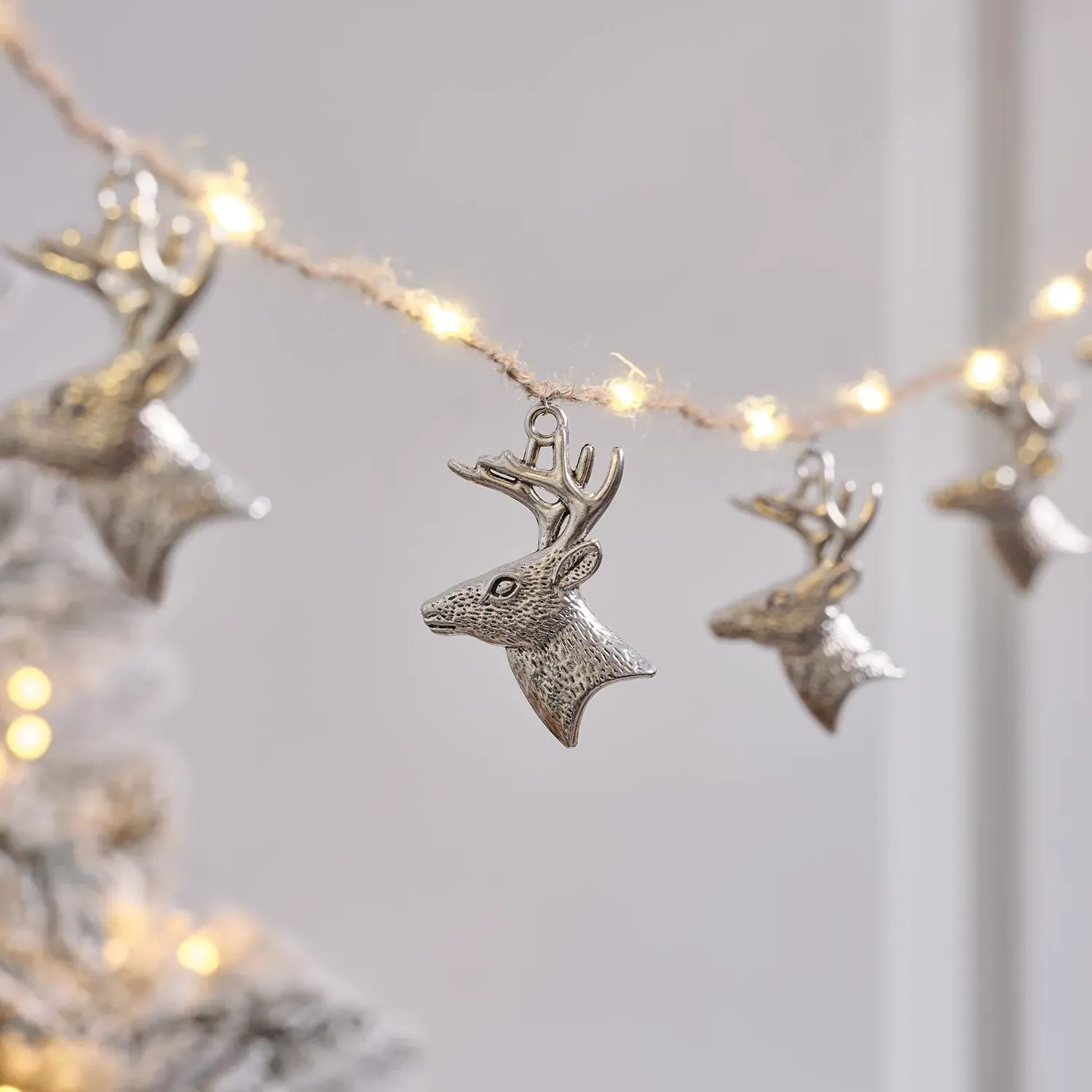 Stag's Head Micro LED Christmas Garland - Warm White product
