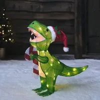 Terrence Christmas T-Rex Pre-Lit 3D Fabric Figure - Warm White alternate view