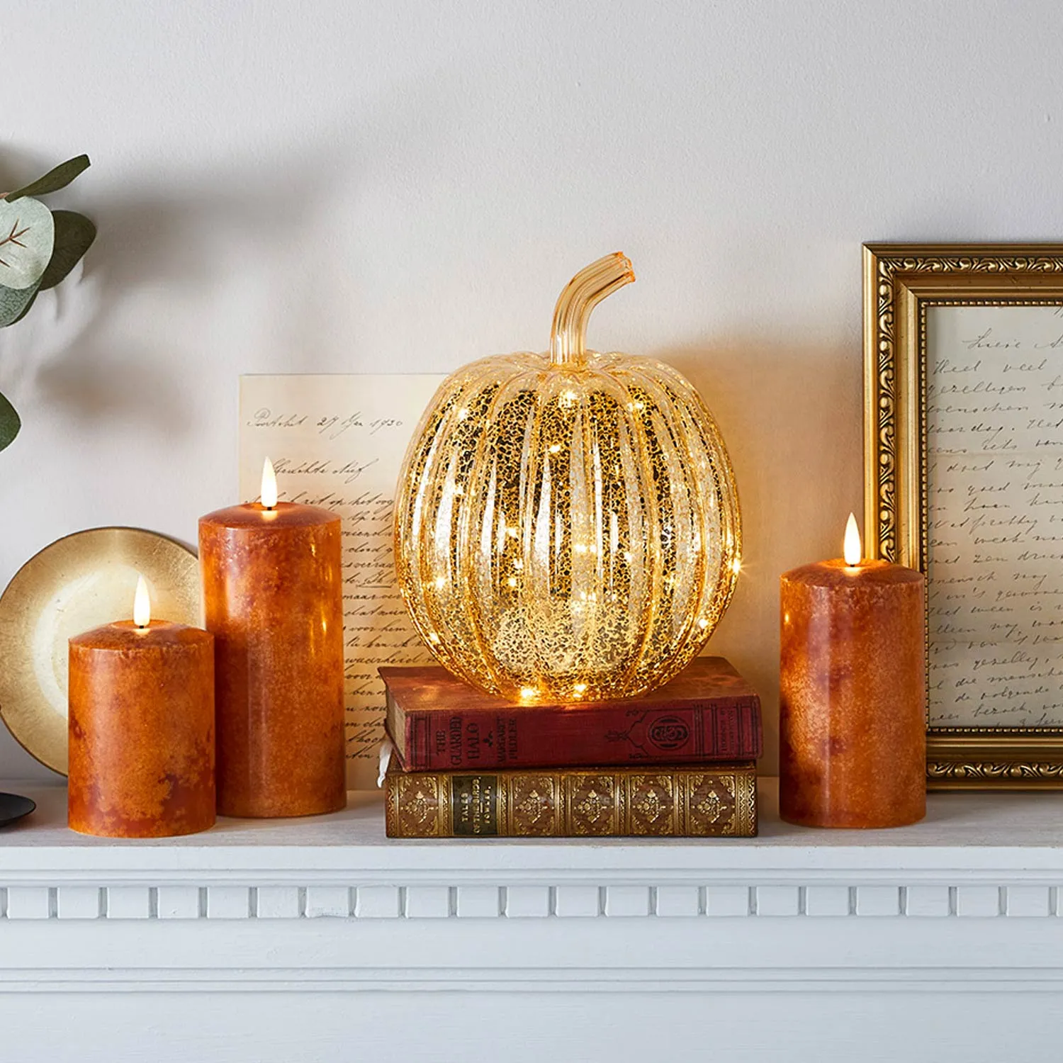TruGlow Candle Trio & Light Up Pumpkin Bundle - Warm White product