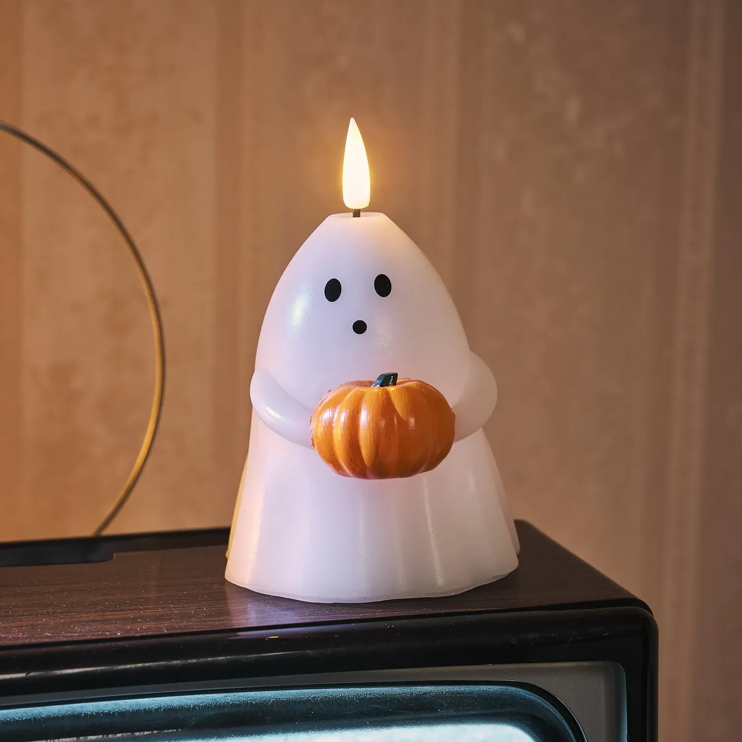 TruGlow® Ghost with Pumpkin LED Candle - Warm White alternate view