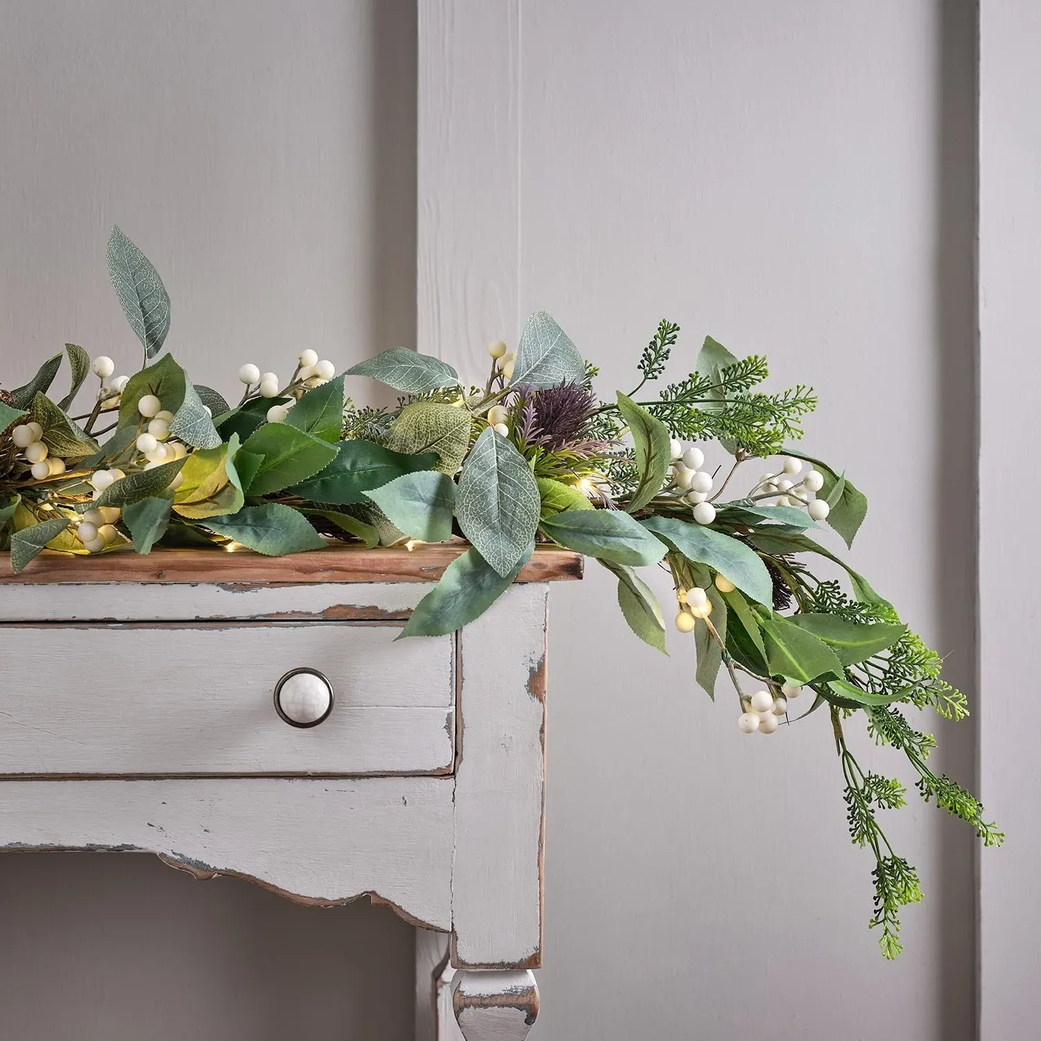 TruGlow Pre-Lit Christmas Garland 1.5m - Warm White, Faux Foliage product