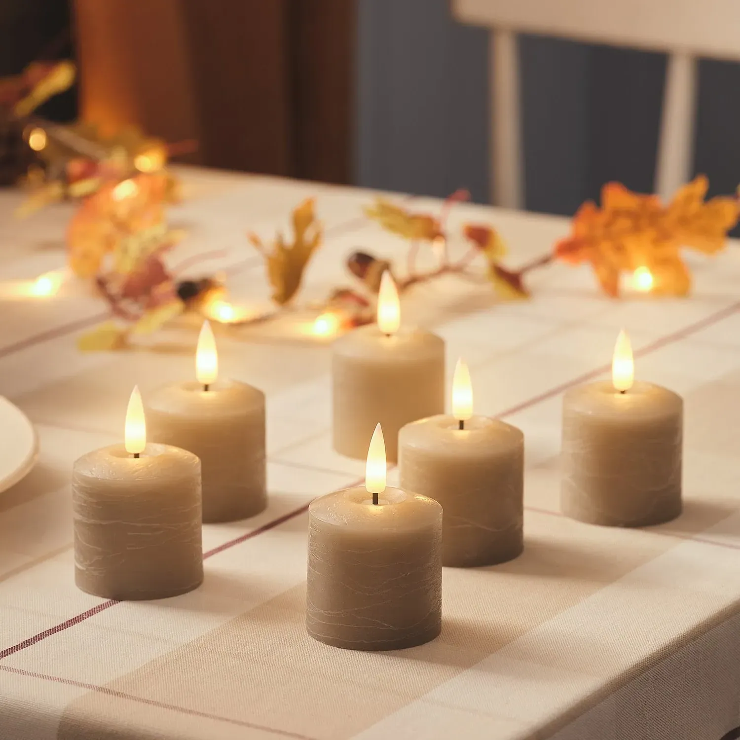 TruGlow Set of 6 Votive LED Candles - Taupe, Wax product