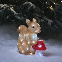 Twiggy Squirrel & Toadstool LED 3D Acrylic Figure - White alternate view