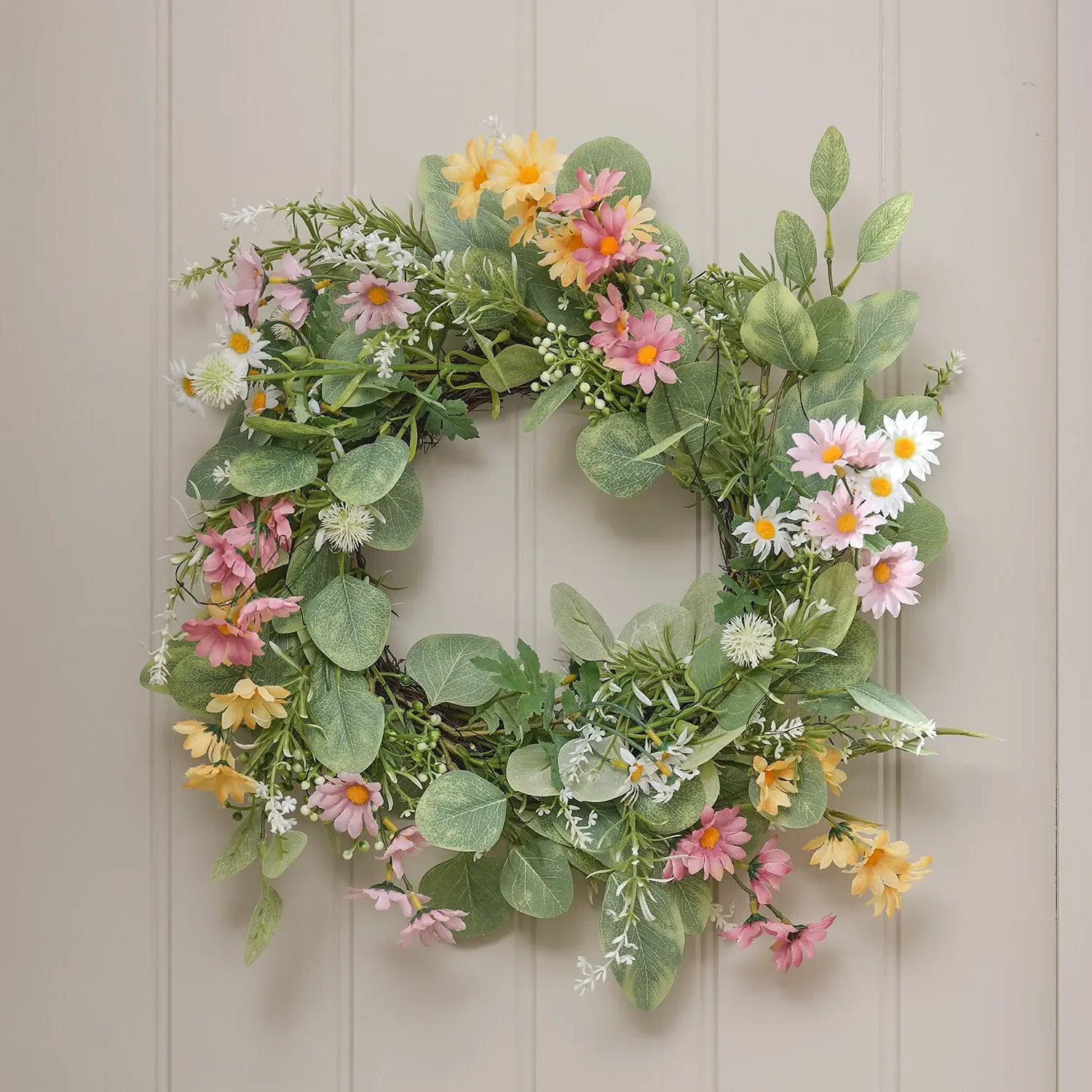 Wilderness Daisy 40cm Pre-Lit Wreath - Warm White alternate view