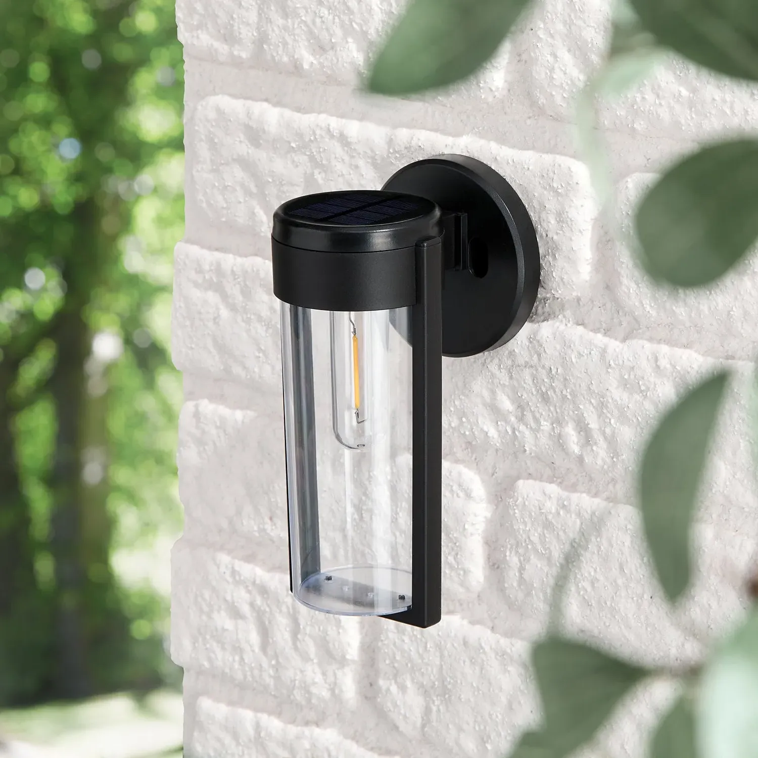 Wilton Solar Cylinder Wall Light - Black alternate view