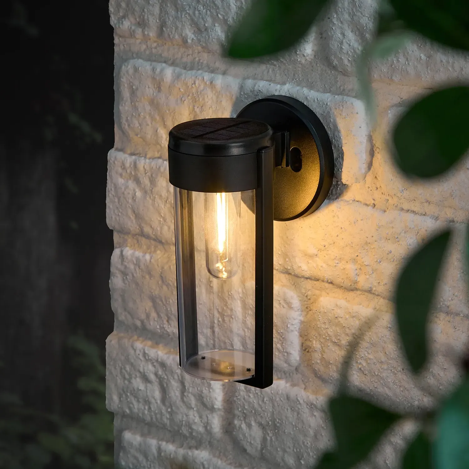 Wilton Solar Cylinder Wall Light - Black product
