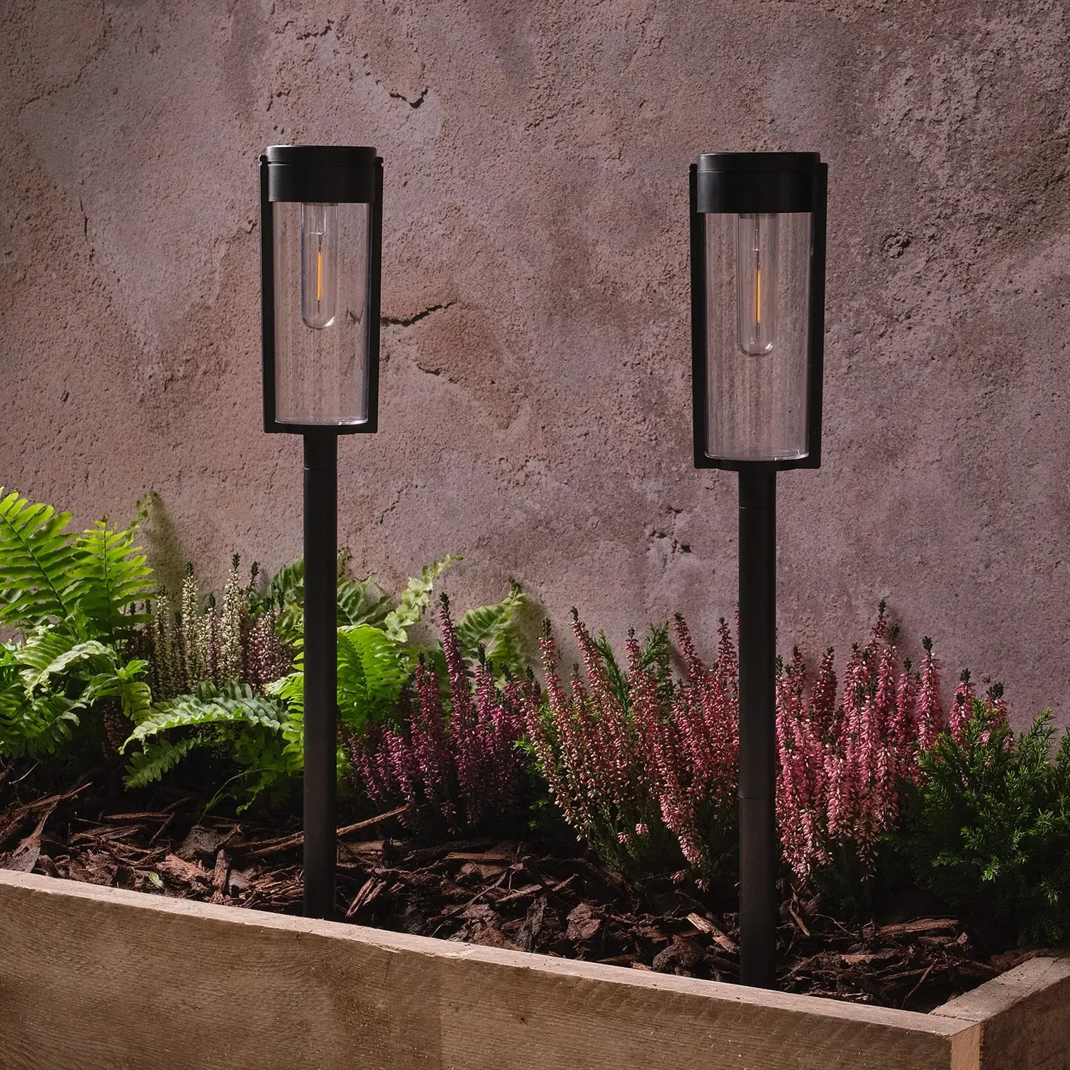 Wilton Solar Stake Lights Set of 2 - Black alternate view