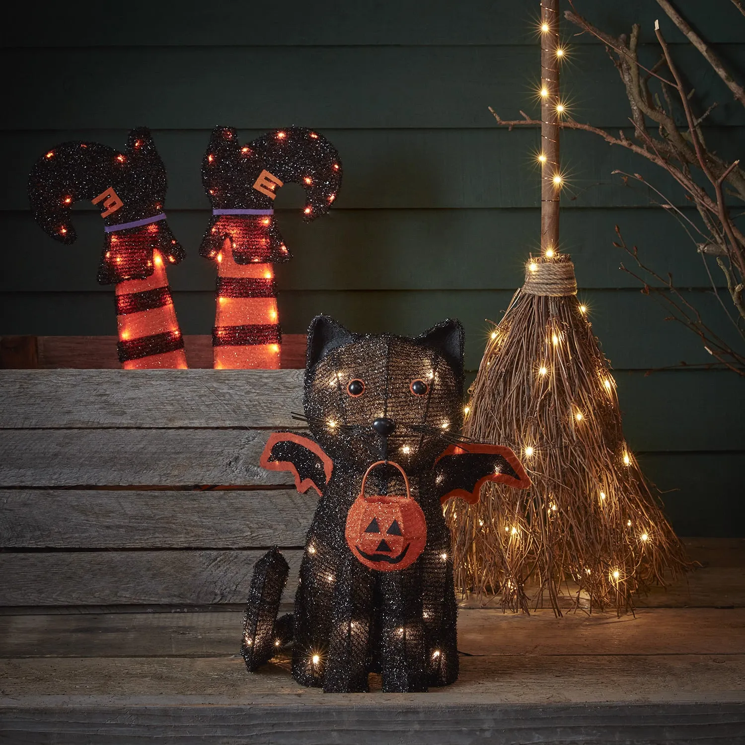 Witch's Legs Halloween Garden Stake Lights - Orange alternate view