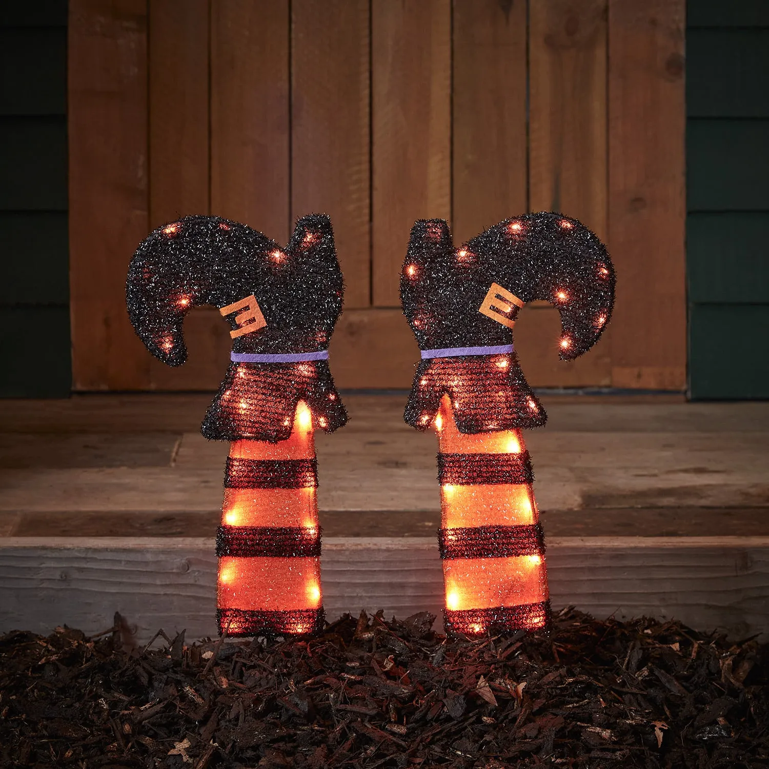 Witch's Legs Halloween Garden Stake Lights - Orange product