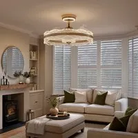 Acrylic Ceiling Fan Light with Remote & Timer - Gold alternate view