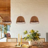 Dome Pendant Light Handwoven - Brown, Rattan alternate view