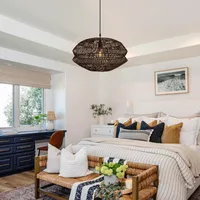 Handwoven Pendant Light - Brown, Rattan alternate view