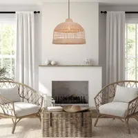 Cella Dome Pendant Light Open Weave - Natural, Rattan alternate view