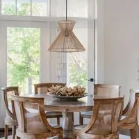 Handwoven Paper Rope Pendant Light - Brown, Iron alternate view