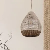 Teardrop Pendant Light - Brown, Rattan alternate view