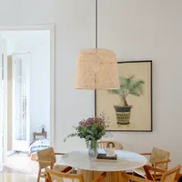 Cella Cylindrical Pendant Ceiling Light - Natural, Bamboo alternate view