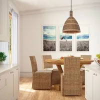 Dome Pendant Light with Woven Design - Brown, Grass alternate view