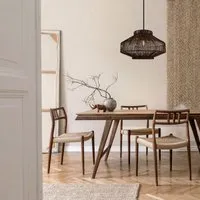 Woven Pendant Light with Cord - Brown, Rattan alternate view