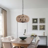 Globe Pendant Light with Hemp Rope - Brown, Iron alternate view