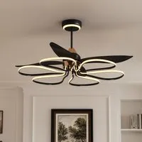 Petal 36-inch LED Ceiling Fan with Remote Control - Black alternate view