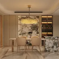 Adjustable Crystal Chandelier - Gold, Metal alternate view